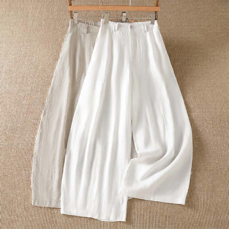 Buddha Stones Spring Summer Casual Solid Zipper Design Ankle Pants Women's Wide Leg Pants With Pocket - image 16