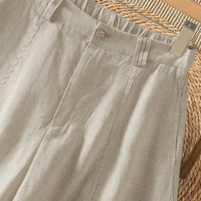 Buddha Stones Spring Summer Casual Solid Zipper Design Ankle Pants Women's Wide Leg Pants With Pocket - image 6