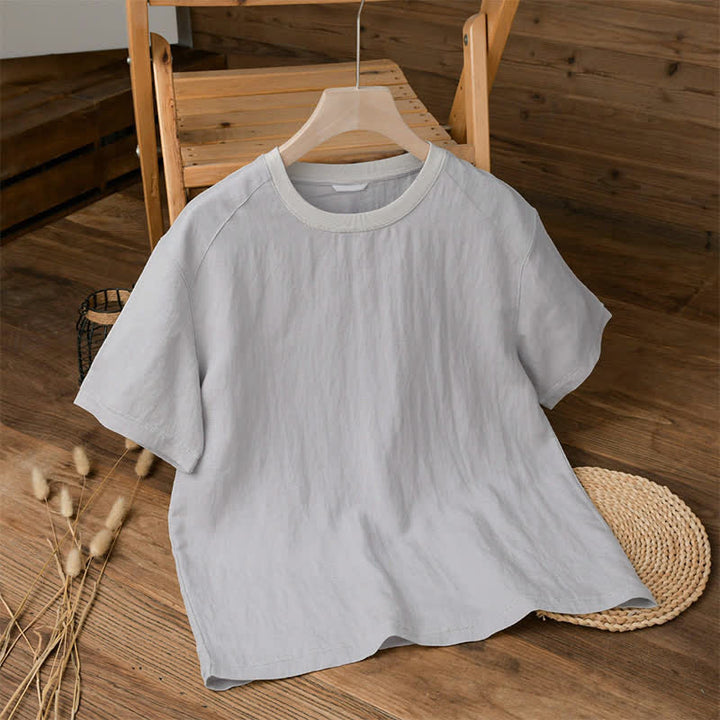 Buddha Stones Summer Casual Vintage Washed Solid Men's Short Sleeve T-Shirts - WhiteSmoke - US/UK/AU42, EU52 (3XL) - image 6