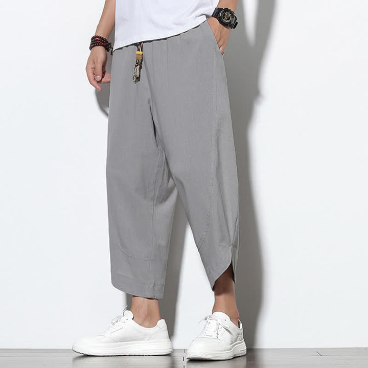 Buddha Stones Casual Summer Drawstring 7-8 Length Men's Harem Pants With Pockets - image 3