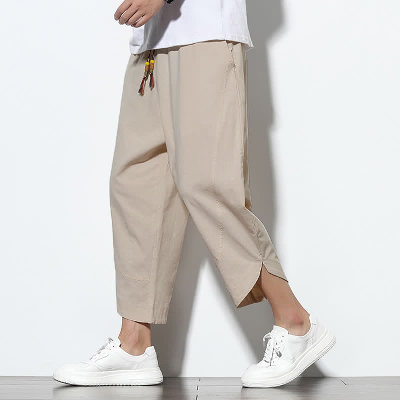 Buddha Stones Casual Summer Drawstring 7-8 Length Men's Harem Pants With Pockets - image 14