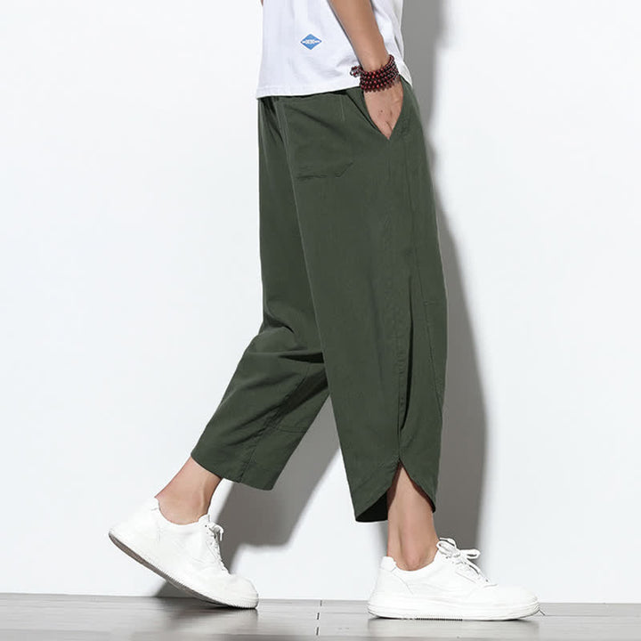 Buddha Stones Casual Summer Drawstring 7-8 Length Men's Harem Pants With Pockets - image 33