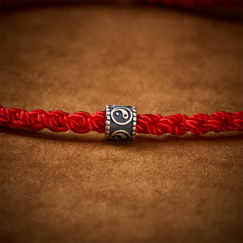 Buddha Stones Red String 925 Sterling Silver Yin Yang Protection Bracelet - image 6