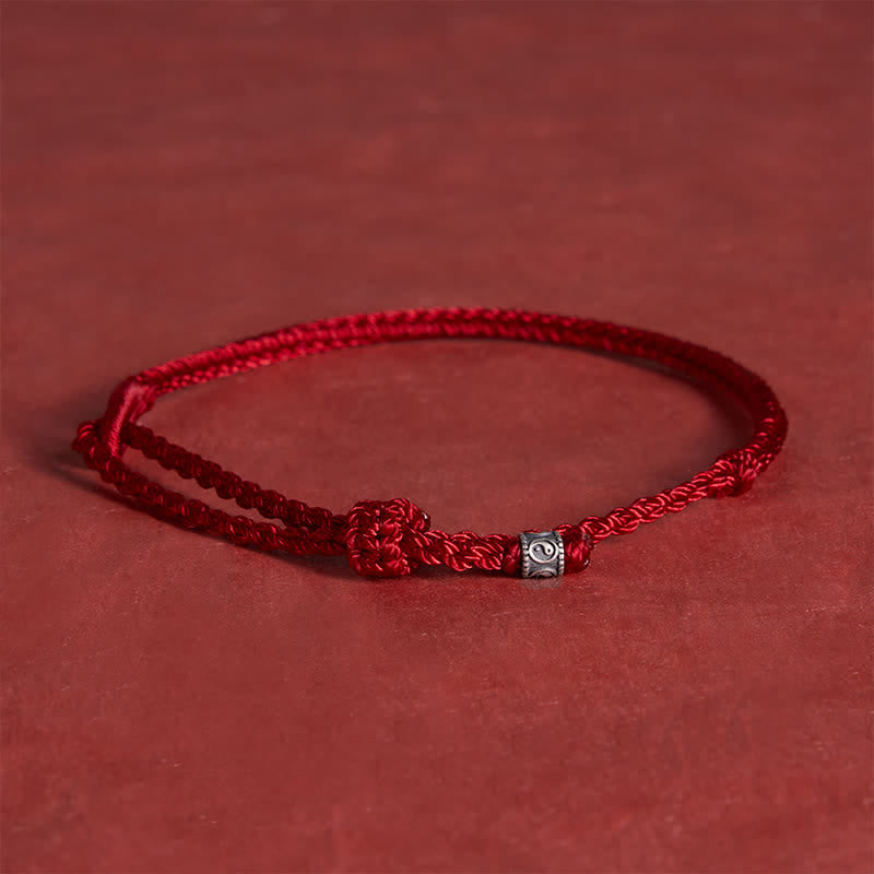 Buddha Stones Red String 925 Sterling Silver Yin Yang Protection Bracelet - image 3