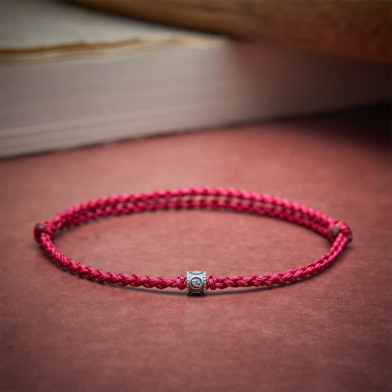 Buddha Stones Black Red String 925 Sterling Silver Yin Yang Protection Bracelet Anklet - image 12