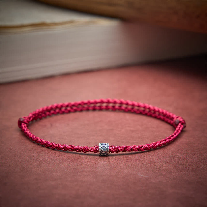 Buddha Stones Black Red String 925 Sterling Silver Yin Yang Protection Bracelet Anklet - image 12