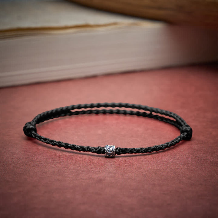 Buddha Stones Black Red String 925 Sterling Silver Yin Yang Protection Bracelet Anklet - image 17