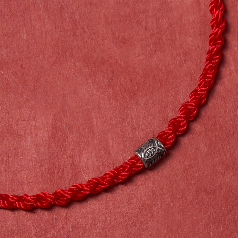 Buddha Stones Red String 925 Sterling Silver Koi Fish Protection Bracelet - image 4