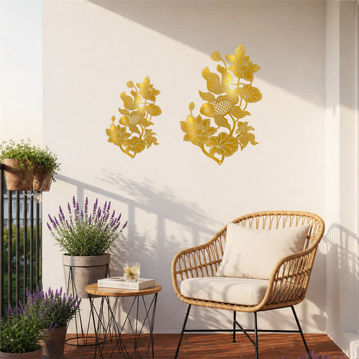 Buddha Stones Koi Fish and Lotus Success Iron Meaningful Symbols Wall Art - image 9