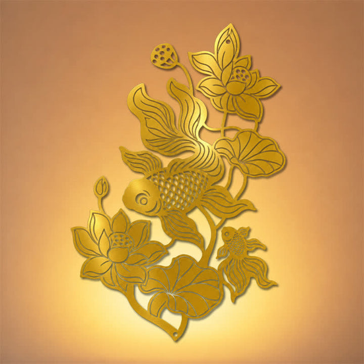 Buddha Stones Koi Fish and Lotus Success Iron Meaningful Symbols Wall Art - image 7