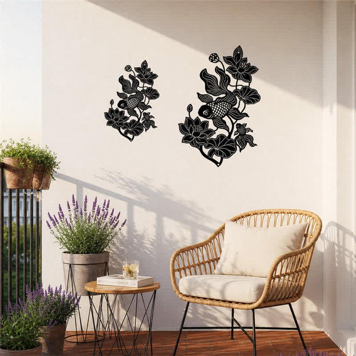 Buddha Stones Koi Fish and Lotus Success Iron Meaningful Symbols Wall Art - image 22