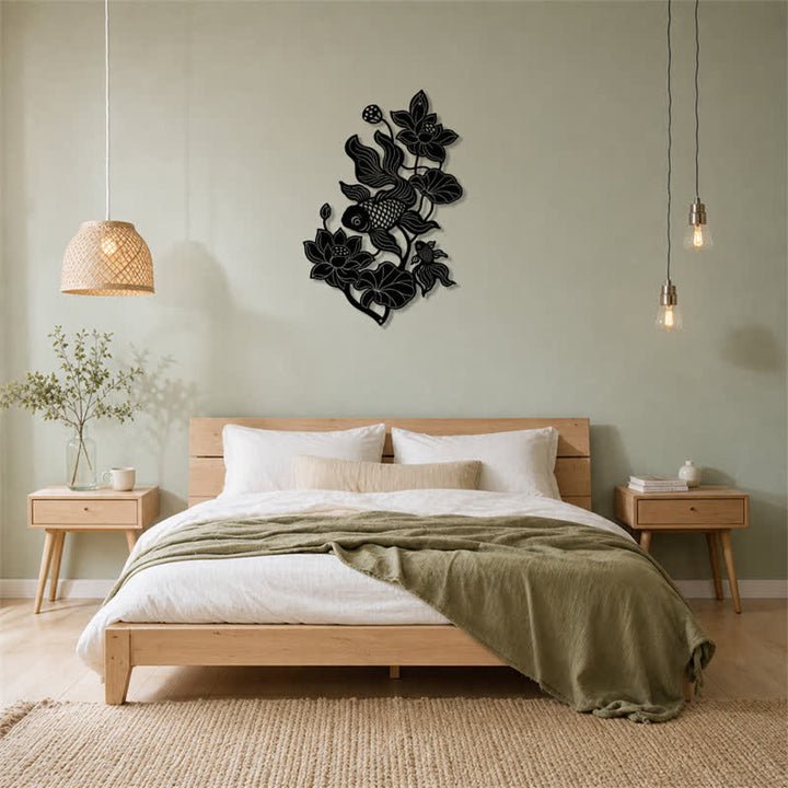Buddha Stones Koi Fish and Lotus Success Iron Meaningful Symbols Wall Art - image 26