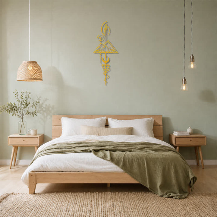 Buddha Stones Lotus Moon Enlightenment Vertical Iron Metal Meaningful Symbols Wall Art - image 14