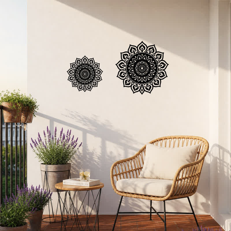 Buddha Stones Round Mandala Focus Cutout Decor Mindfulness Iron Metal Meaningful Symbols Wall Art - image 9