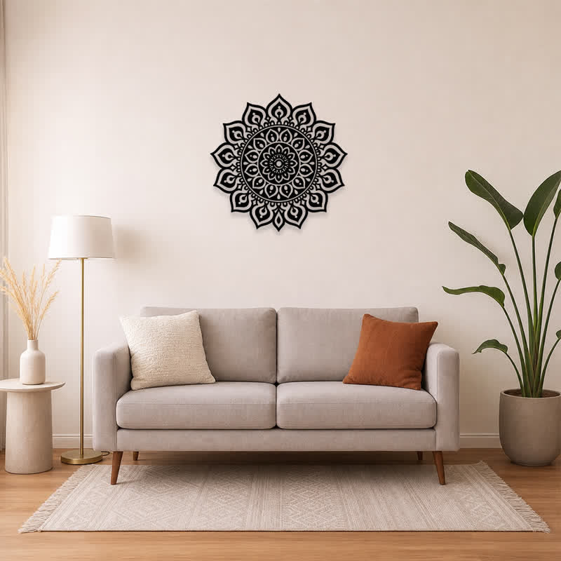 Buddha Stones Round Mandala Focus Cutout Decor Mindfulness Iron Metal Meaningful Symbols Wall Art - image 13