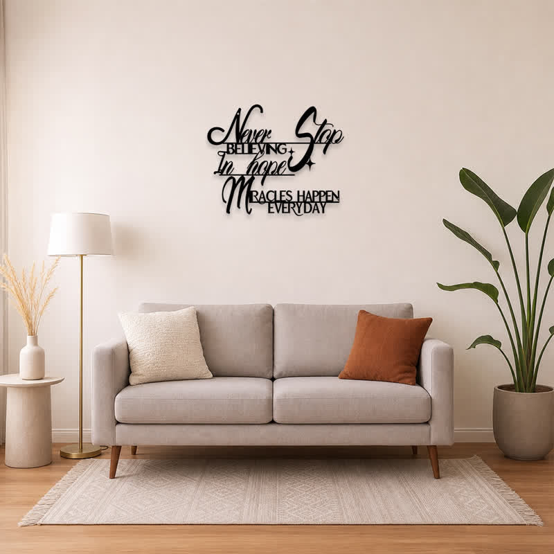 Buddha Stones Never Stop Believing Inspirational Quote Iron Metal Meaningful Symbols Wall Art - image 13