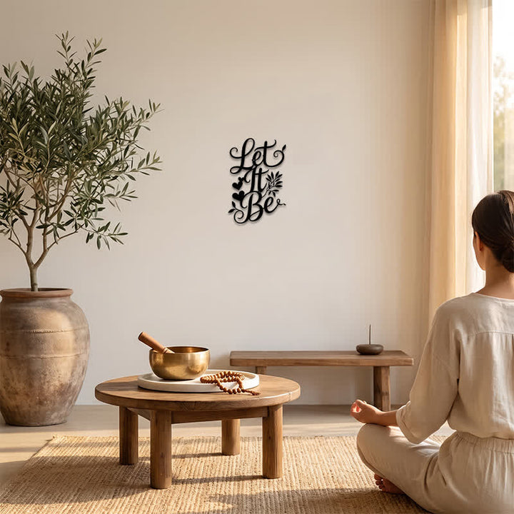 Buddha Stones Let It Be Script Sign Iron Metal Meaningful Symbols Wall Art - image 5