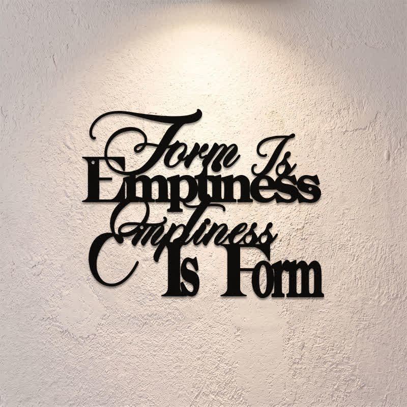 Buddha Stones Metal Form Is Emptiness Zen Quote Iron Metal Meaningful Symbols Wall ArtA - image 0