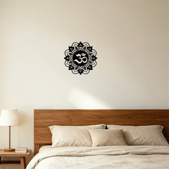 Buddha Stones Sacred OM Mandala Mindfulness Round Iron Metal Wall Decor - image 5
