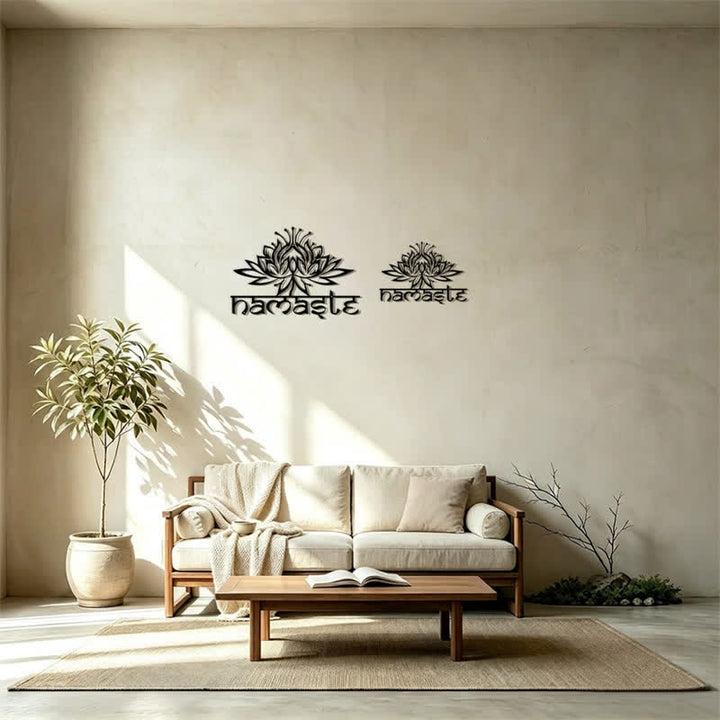 Buddha Stones Black Lotus Namaste Peace Metal Iron Wall Decor - image 15