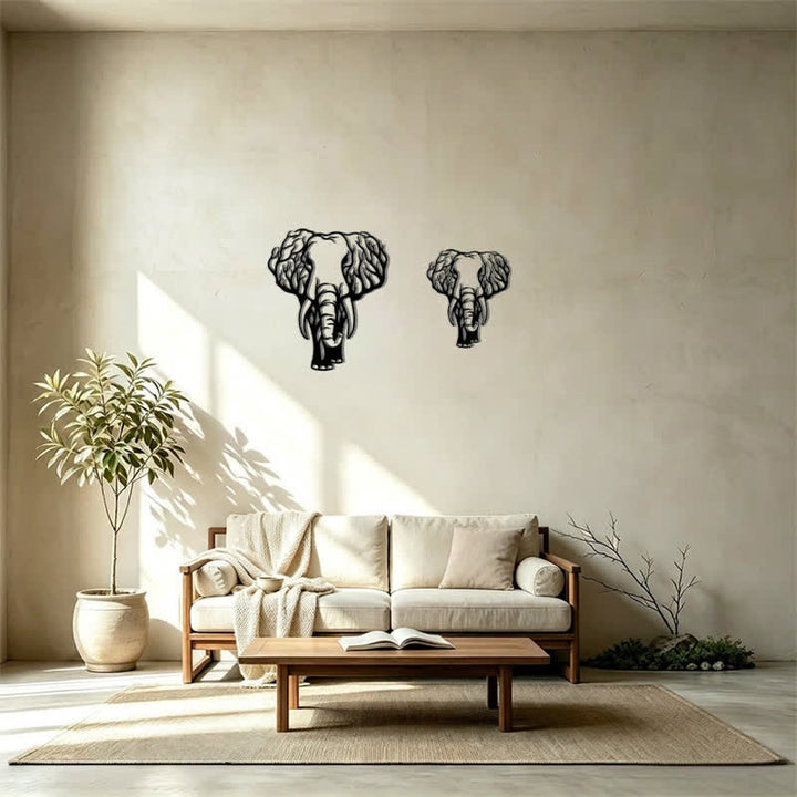 Buddha Stones Minimalist Elephant Head Line Design Iron Metal Wall Decor - image 15