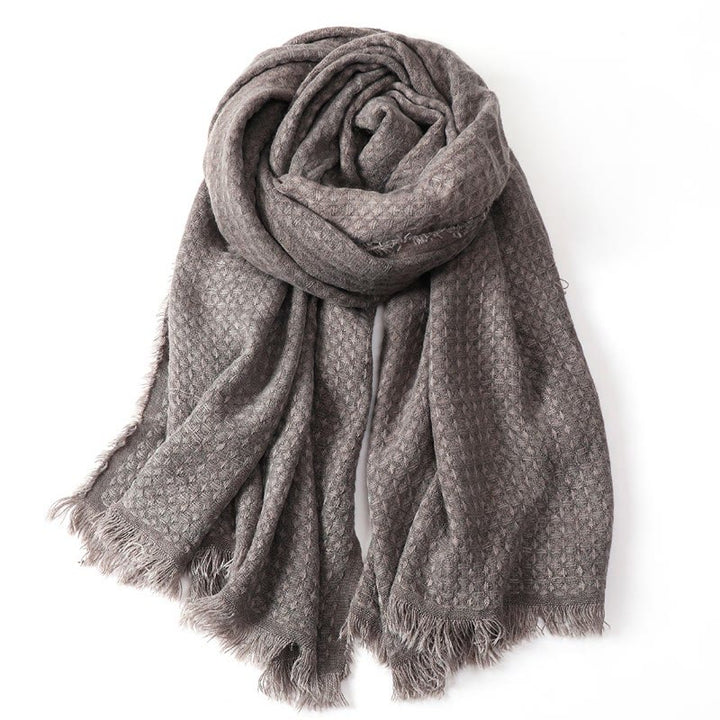 Buddha Stones Fall Winter Textured Tassel Cozy Wrap Scarves - LightGrey - image 14