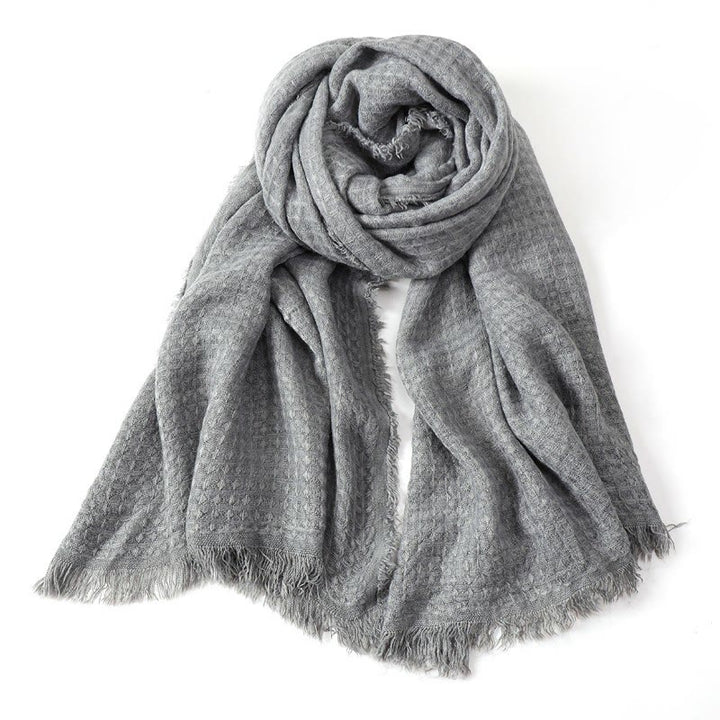Buddha Stones Fall Winter Textured Tassel Cozy Wrap Men's Scarf - LightGrey - image 14