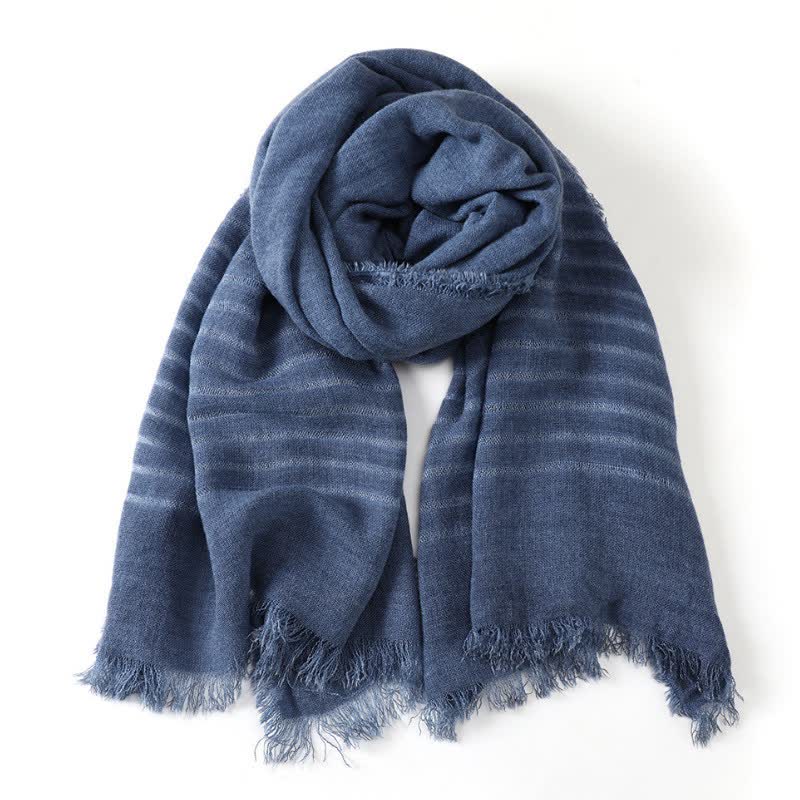 Buddha Stones Spring Fall Artful Textured Everyday Men's Scarf - SteelBlue - image 0