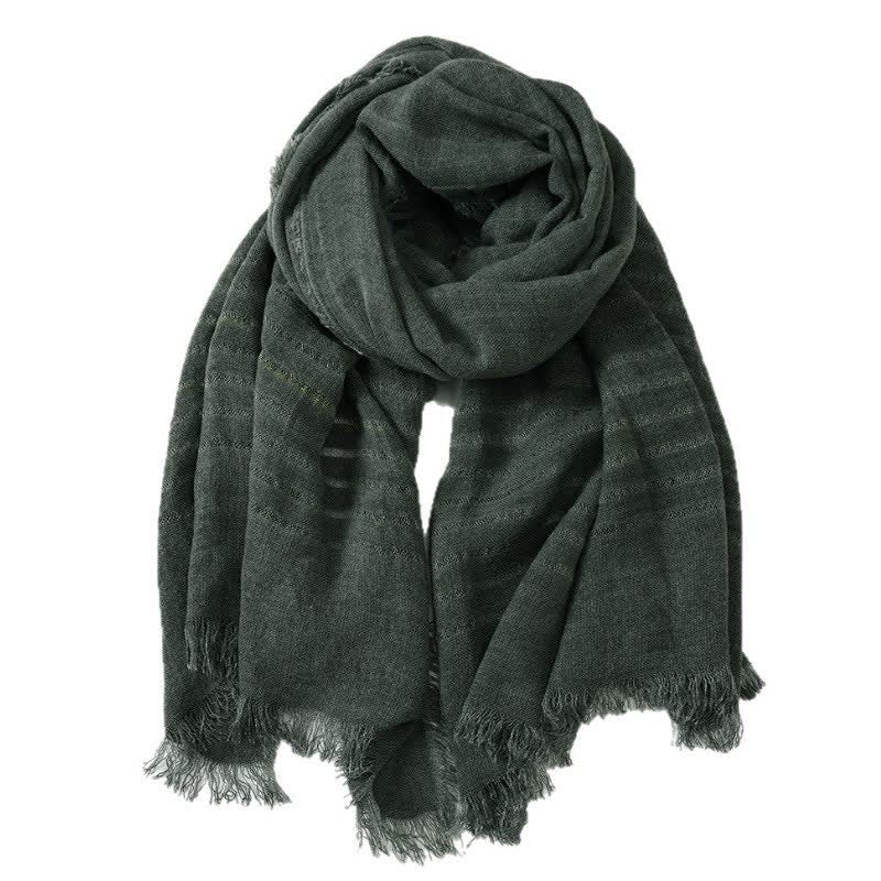 Buddha Stones Spring Fall Artful Textured Everyday Scarves - DarkOliveGreen - image 12