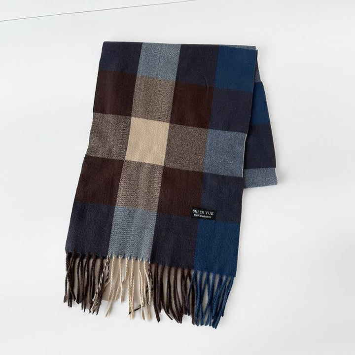 Buddha Stones Fall Winter Long Rectangular Plaid Fringed Scarves - image 8