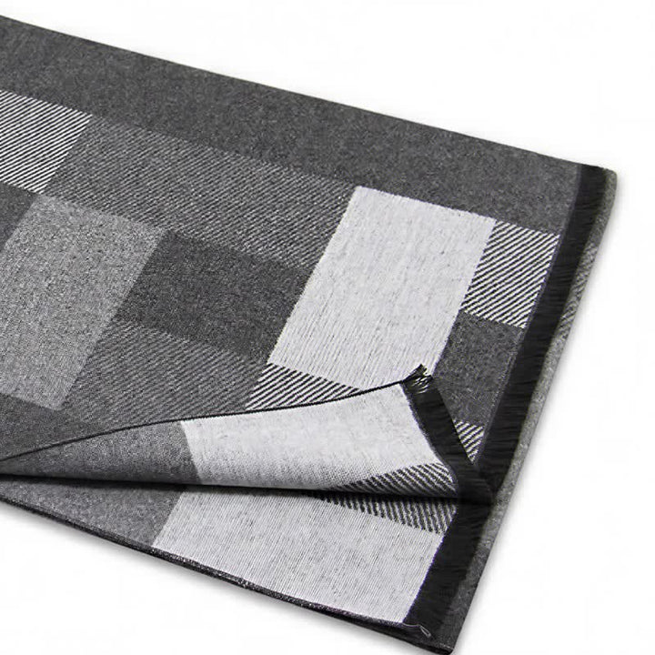 Buddha Stones Fall Winter Classic Plaid Tassel Cozy Rectangular Scarves - DimGray - image 4