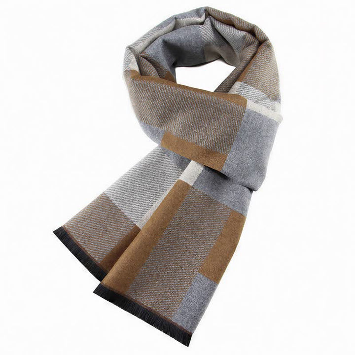 Buddha Stones Fall Winter Classic Plaid Tassel Cozy Rectangular Scarves - Goldenrod - image 8