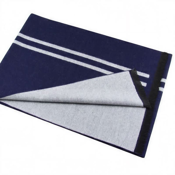 Buddha Stones Fall Winter Urban Stripe Tassel Warm Wrap Men's Scarf - image 5