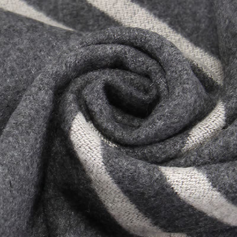Buddha Stones Fall Winter Urban Stripe Tassel Warm Wrap Scarves - image 2