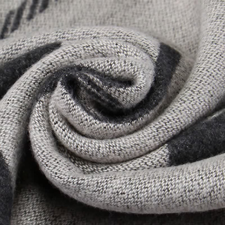 Buddha Stones Fall Winter Urban Stripe Tassel Warm Wrap Scarves - image 17