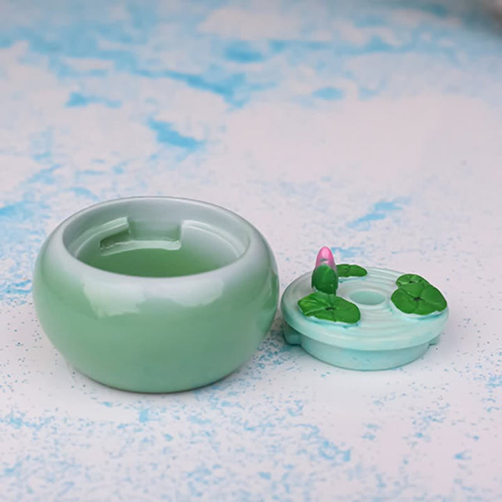 Buddha Stones Resin Lotus Purity Teardrop Fragrance Jar Mindful Living Decor - image 4