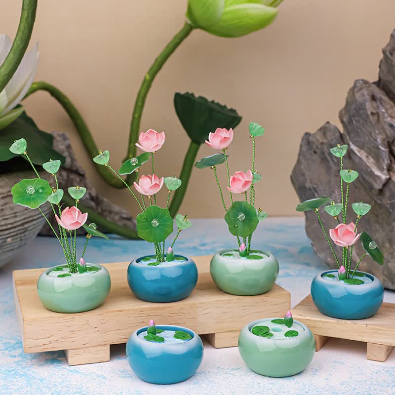 Buddha Stones Resin Lotus Purity Teardrop Fragrance Jar Mindful Living Decor - image 13