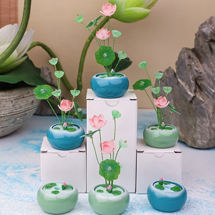 Buddha Stones Resin Lotus Purity Teardrop Fragrance Jar Mindful Living Decor - image 15