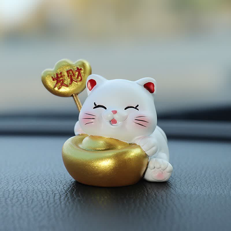 Buddha Stones Prosperity Lucky Cat Fortune Bag Resin Cute Animal Decor - Prosperity - image 6