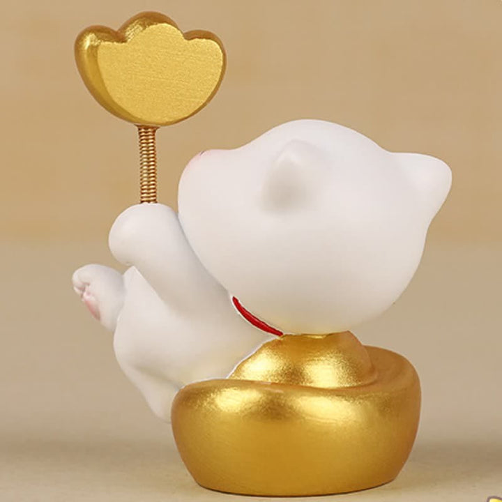 Buddha Stones Prosperity Lucky Cat Fortune Bag Resin Cute Animal Decor - image 5