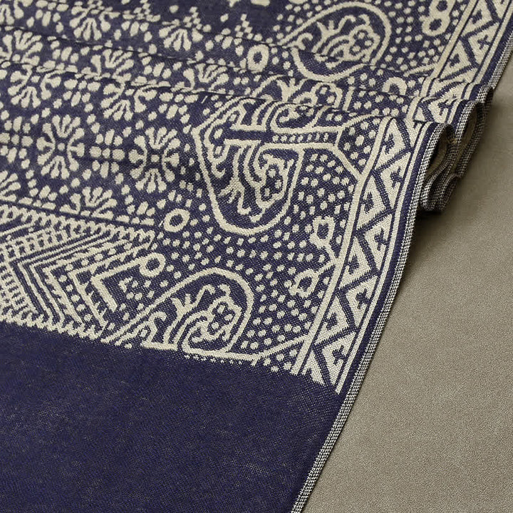 Buddha Stones Fall Winter Geometric Paisley Tassel Reversible Cozy Men's Scarf - image 3