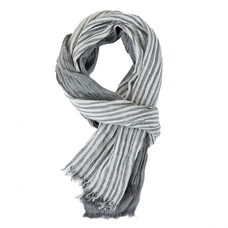 Buddha Stones Spring Fall Striped Color Block Stripe Tassel Travel Men's Scarf - Light Gray - Approx. 27.6 in × 70.9 in / 70 × 180 cm - image 23