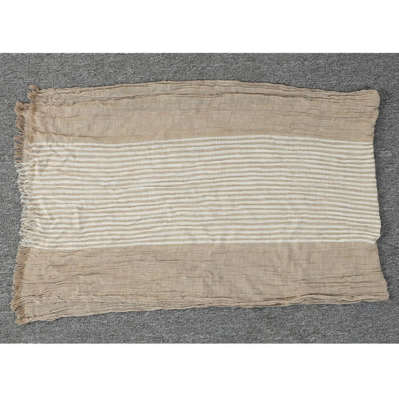 Buddha Stones Spring Fall Striped Color Block Stripe Tassel Travel Scarf - image 19