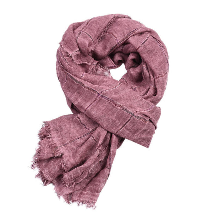 Buddha Stones Spring Fall Plaid Checkered Pattern Casual Unisex Scarf - IndianRed - Approx. 39.4 in × 74.8 in / 100 × 190 cm - image 16