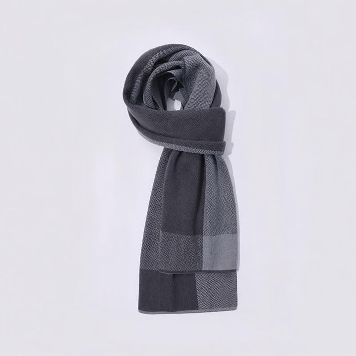 Buddha Stones Fall Winter Knit Geometric Color Block Cozy Men's Scarf - image 3