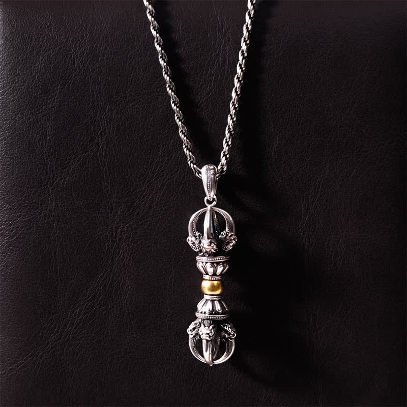 Buddha Stones Tibetan Dorje Vajra Design Wealth Necklace Pendant - Necklace&Chain - image 7