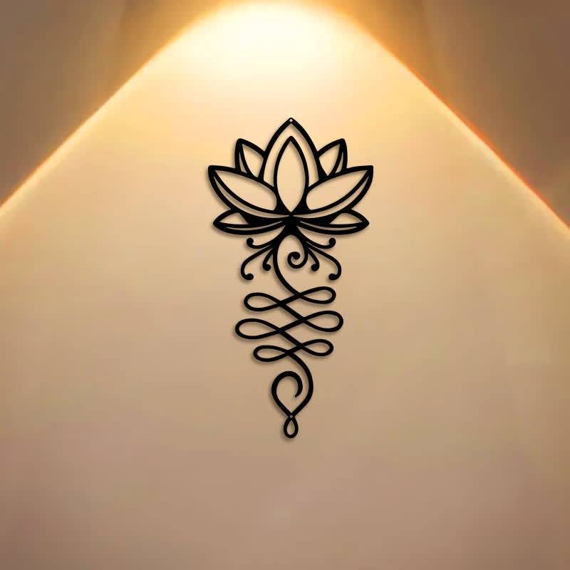 Buddha Stones Metal Lotus Enlightenment Minimalist Wall Hanging Iron Meaningful Symbols Wall Art - image 0