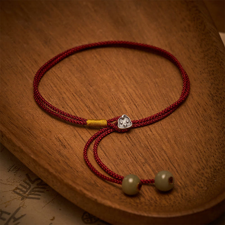Buddha Stones Vintage 925 Sterling Silver Chinese Zodiac Luck Braided Red String Bracelet - image 15