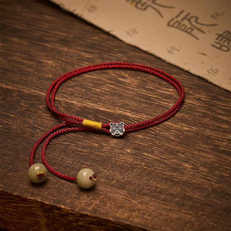 Buddha Stones Vintage 925 Sterling Silver Chinese Zodiac Luck Braided Red String Bracelet - Tiger - 5.5–7.1 in (14–18 cm) - image 33