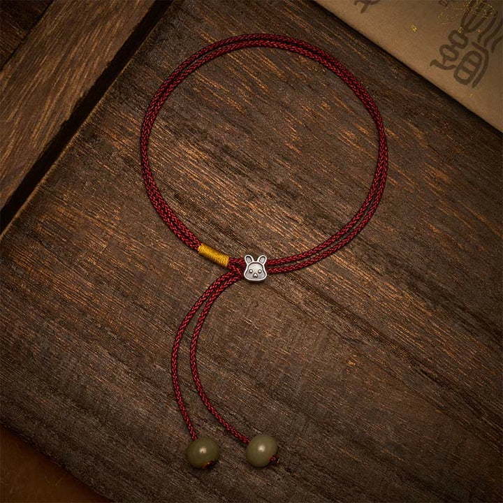 Buddha Stones Vintage 925 Sterling Silver Chinese Zodiac Luck Braided Red String Bracelet - image 39